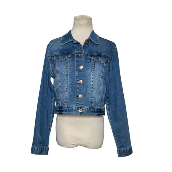 Forever 21 blue denim long sleeves button jean jacket size M - Picture 1 of 13